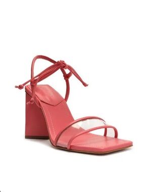 Schutz Gianna Nappa Leather Sandal in Hot Pink Size 8